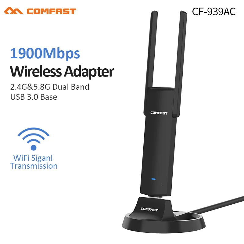 Comfast USB3.0 Wifi адаптер-939AC 1900 Мбит/с гигабитный адаптер 5 ГГц 2,4 ГГц двухдиапазонный USB WiFi ключ адаптер Сетевая карта