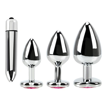 Stainless Steel Anal Plug Bullet Vibrators Prostate Massager For Women Men Butt Plug Vibrators Female Masturbation Sex Products 4