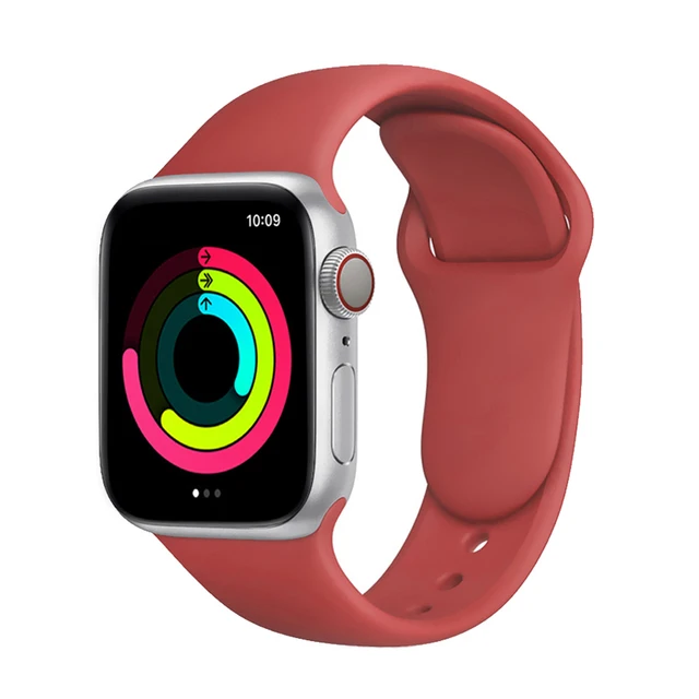 Silicone Strap for Apple Watch Band Series 7 654 321,44/40mm 42/38mm 45/41mm Smartwatch Bracelet Watchband for Apple Watch SE 38