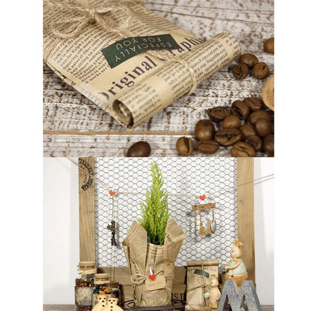 1pcs Vintage Newspaper Gift Wrapping Paper Artware Package Paper DIY Book Cover Kraft Wrap Packing Accessories 52x75cm