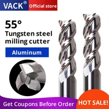 

VACK HRC55 3 Flute Tungsten Steel Cnc Milling Cutter Alloy End Mill Router Bits Carbide Cutters For Aluminum Copper 4mm 6mm 8mm