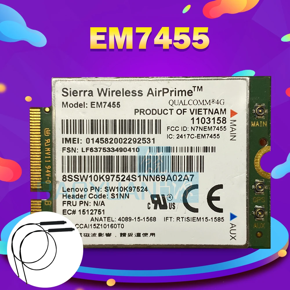 4G LTE WWAN для Sierra Wireless Airprime EM7455 QUALCOMM FRU:S1NN Lenovo X270 T470 T470S T470P P51 P71 2017 X1 WLAN-карта |
