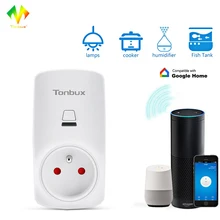 Tonbux AU/FR/EU штекер Smart Wifi штекер светодиодный светильник дисплей Max250V Google Home Accept Alexa управление умная розетка Прямая поставка