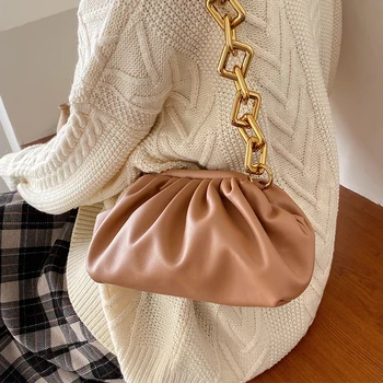 

New Ladies Dumplings Package Simple Envelope Bag Luxury Chain Women Shoulder Crossbody Bags Brand Designer Handbags Clutches