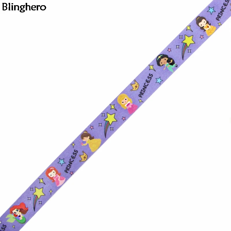 10 шт./компл. Blinghero принцессы 15 мм х 5 м мультфильм лента Washi Kawaii клейкая лента Скотч для монтажа светодиодных лампочек канцелярские ленты для детей BH0268