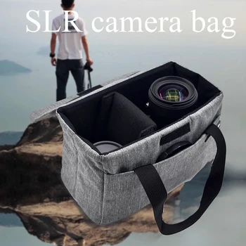 

Partition SLR Camera Bag Insert Lens Cases Protection Travel Shockproof With Handle Padded Foldable Wear Resistant Waterproof