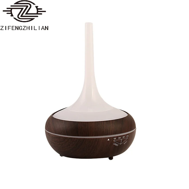 

ZIFENGZHILIAN240ml Ultrasonic Air USB Humidifier Aroma portable Essential Oil Diffuser with Wood Grain 7Color for Living Room