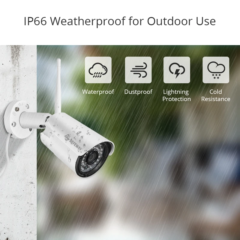 DEFEWAY 8CH Беспроводной NVR 1080P H.265+ IP Сетевая камера с WiFi наружного видеонаблюдения Системы домашнего видеонаблюдения комплект с 4 шт
