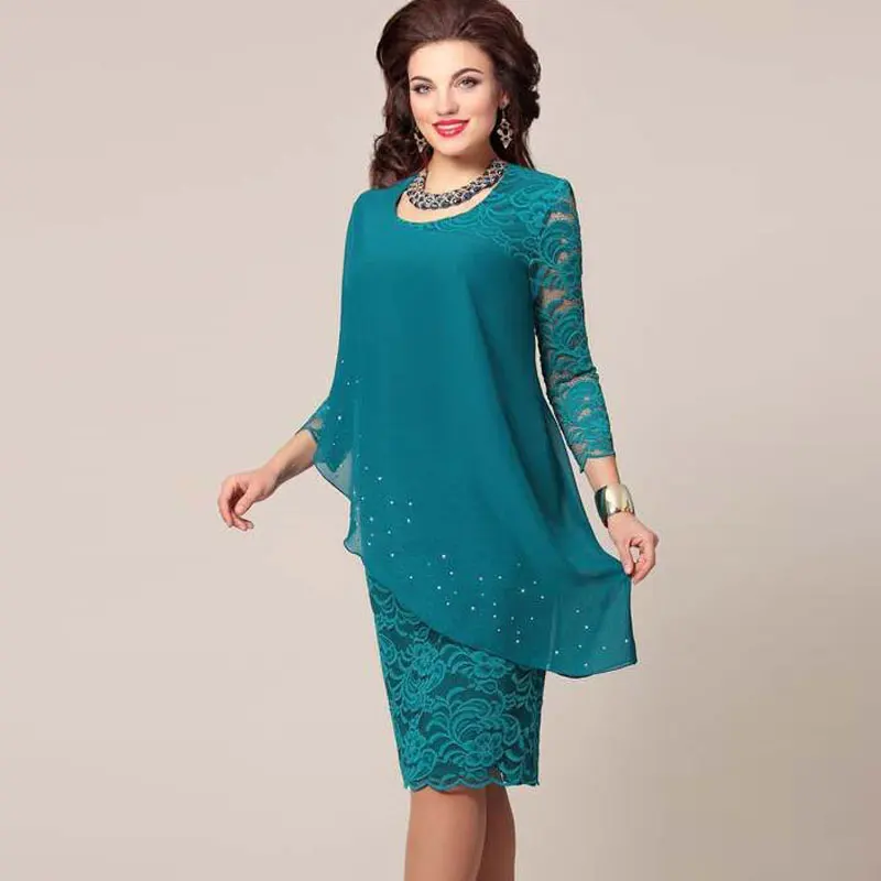Летнее женское платье, повседневное, размера плюс 5XL, стройнящее, весеннее, офисное, облегающее, сексуальное, элегантное, винтажное, открытое, кружевное, вечерние платья