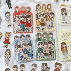 20 Sheets Cartoon Fashion Boy Girl Paper Sticker Diy Decorative Diary Journal Scrapbooking Label Stickers Kawaii Stationery