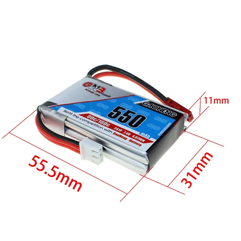 Gaoneng 2S 550 мАч 7 4 V 80C/160C Lipo Батарея JST XT30U F XT60U разъем для FPV мини гоночный автомобиль с