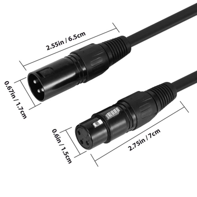 AABB-8-Pack 2 м/6.6Ft XLR кабель DMX сценический светильник кабель 3-Pin зарядный кабель с разъемом папа гнездовой разъем Черный Материал из ПВХ для Moving головной светильник Spotligh