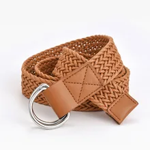 Female Belt Wax Rope Weaving Waistband Double Ring Buckle Girdle Fashion Corset Belts For Women Designer Trend Belt For Jeans