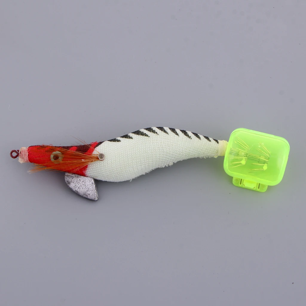 Fishing Plastic Hard Shrimp Lure Luminous Glow in Dark Prawn Squid Jig Hooks Fishing Baits for Fisherman