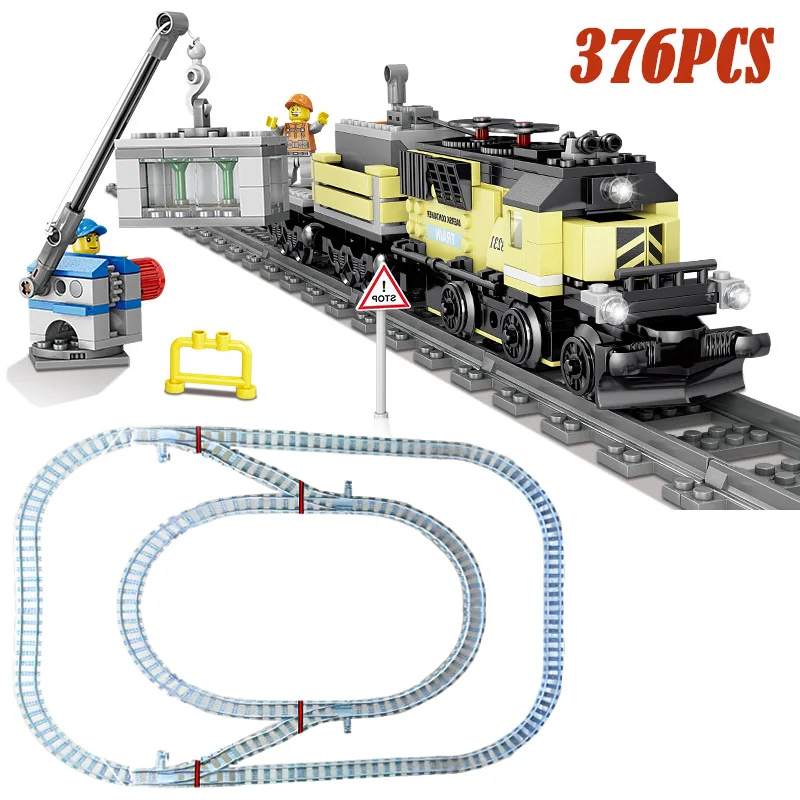 Радиоуправляемый поезд, блок, Электрический поезд, набор поездов, железная дорога, набор, пульт дистанционного управления, поезд, игрушка, электрическая железная дорога, игрушки для детей, строительные блоки, игрушка - Цвет: Model2-376pcs