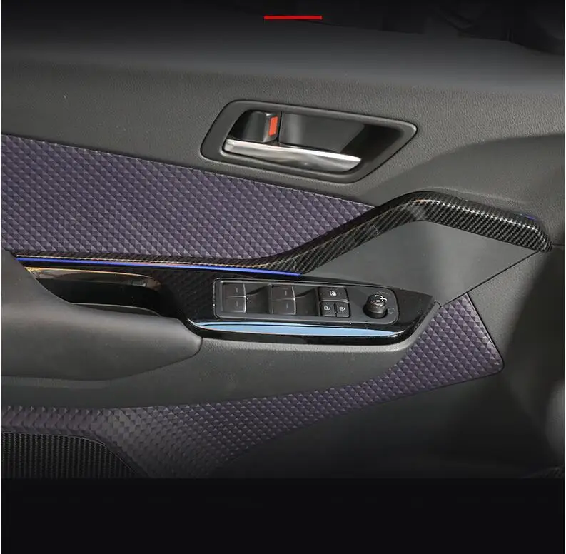 2 шт углеродное волокно/серебро двери панели Украшенные молдинги для Toyota CHR IZOA AA564