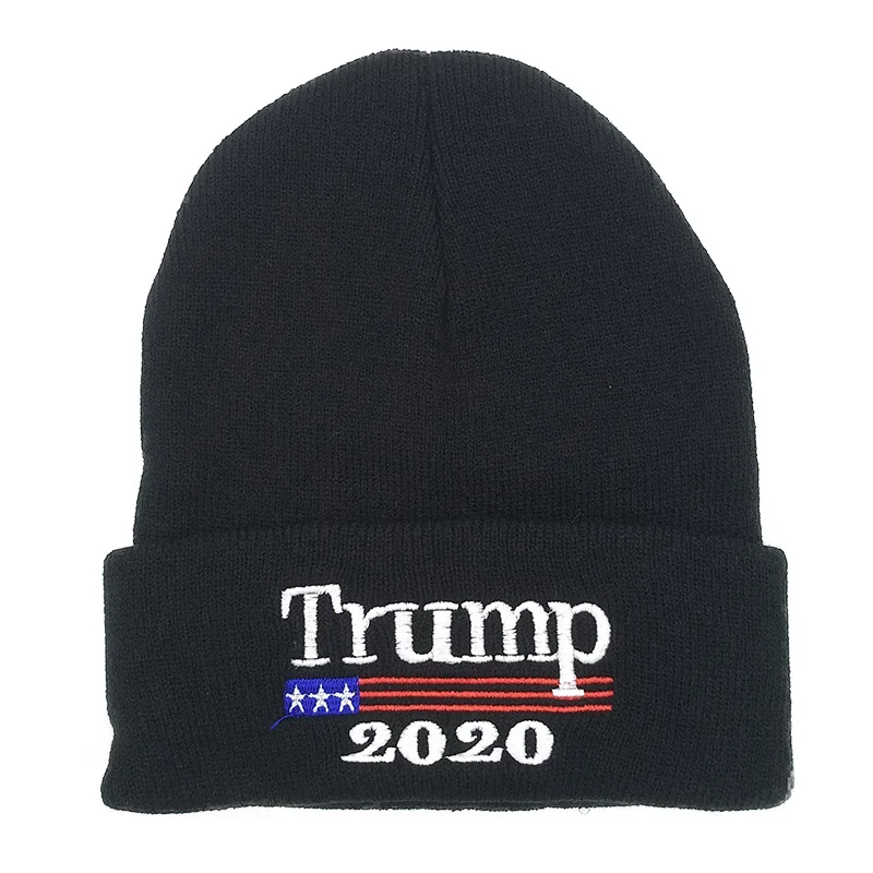 Trump 2020 black LIBERWOOD Trump Keep America Great MAGA Campaign вязаная трикотажная шапка с черепами Кепка Трампа США шапка для мужчин и женщин зимняя шапка - Цвет: Trump 2020 black