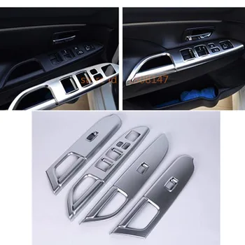 

Car ABS chrome Interior inside inner door Window glass switch panel trim frame molding 4pcs For Mitsubishi ASX 2013 2014 2015