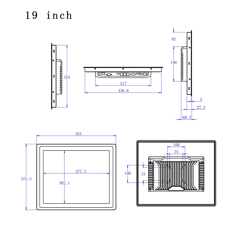 Embedded Wall-Mounted Industrial All-In-One PC, 17-21.5 Inch, Core i3-3217U, Capacitive Touch Screen Description Image.This Product Can Be Found With The Tag Names Barebone Mini PC, Computer Office, Embedded wallmounted industrial