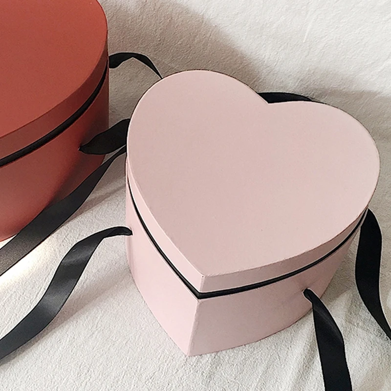 Double Love Heart Box Gift Portable Packing Flower Bouquet Holder Florist Wedding Favor Valentine's Day Decoration Boxes