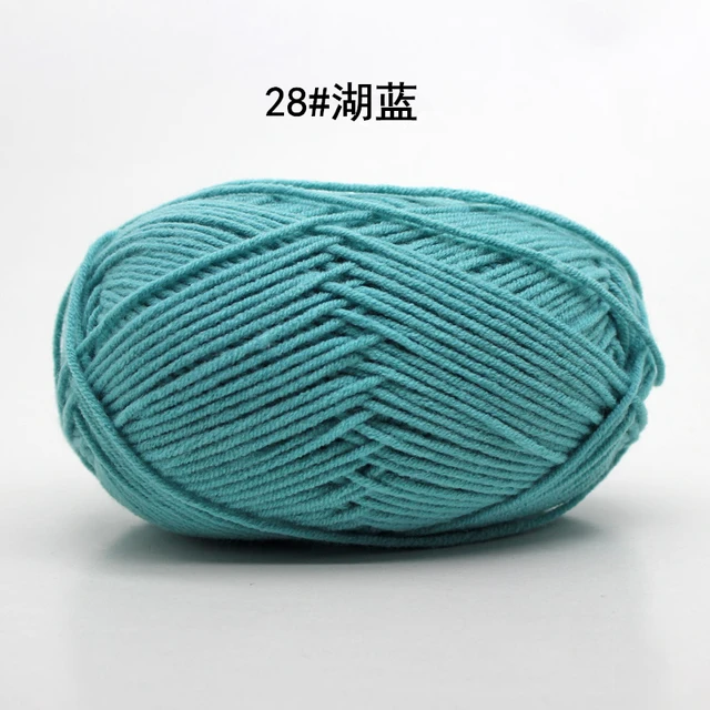 Hot Sale Multi Color Cotton Silk Knitting Yarn Soft Warm Baby Yarn for Hand Knitting thread Supplies 50g/lot No.28 Aqua Blue
