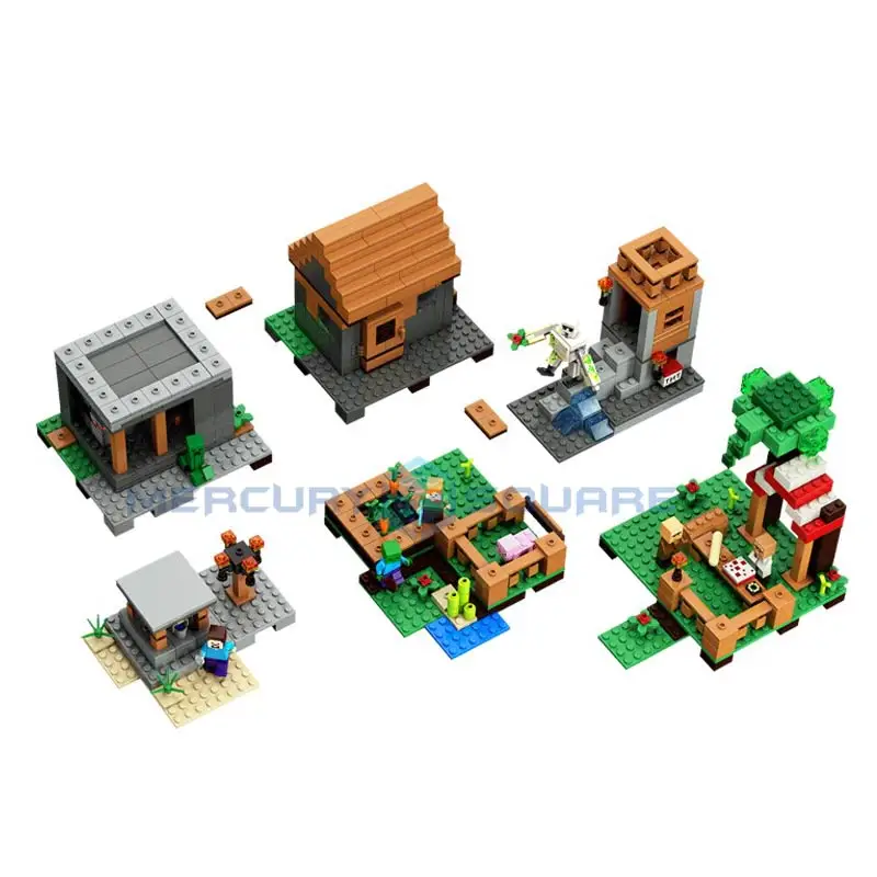 Village House Building Blocks With Steve & Villager Action Figures Compatible My World Bricks Set Gifts Toys 21128 Village House Building Blocks With Steve & Villager Action Figures Compatible My World Bricks Set Gifts Toys 21128