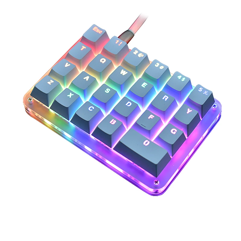 Teclado Para Juegos Con Una Sola Mano Rgb 35 Teclas