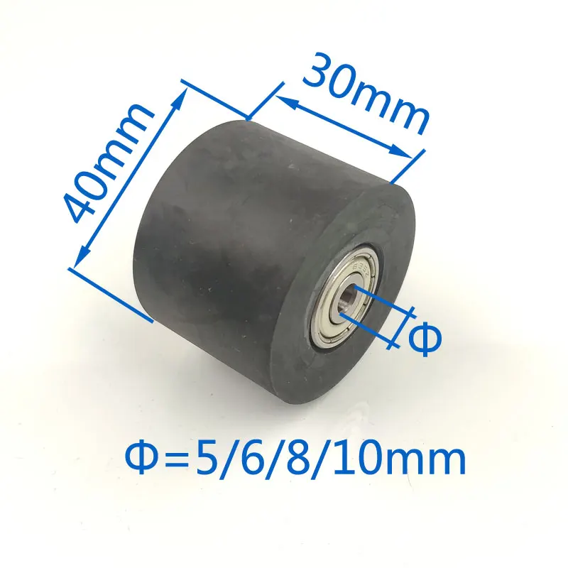 Diameter 40mm,Length 30mm black color PU material sliding nylon rollers