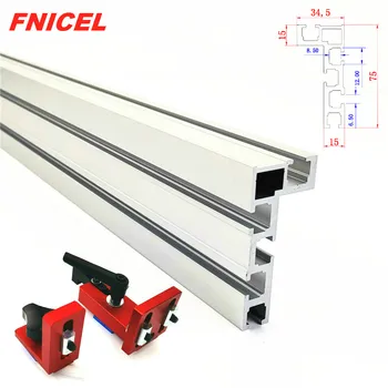 

600mm/800mm Aluminium Profile Fence 75mm Height with T-tracks and Sliding Brackets Miter Gauge Fence Connector for Woodworking