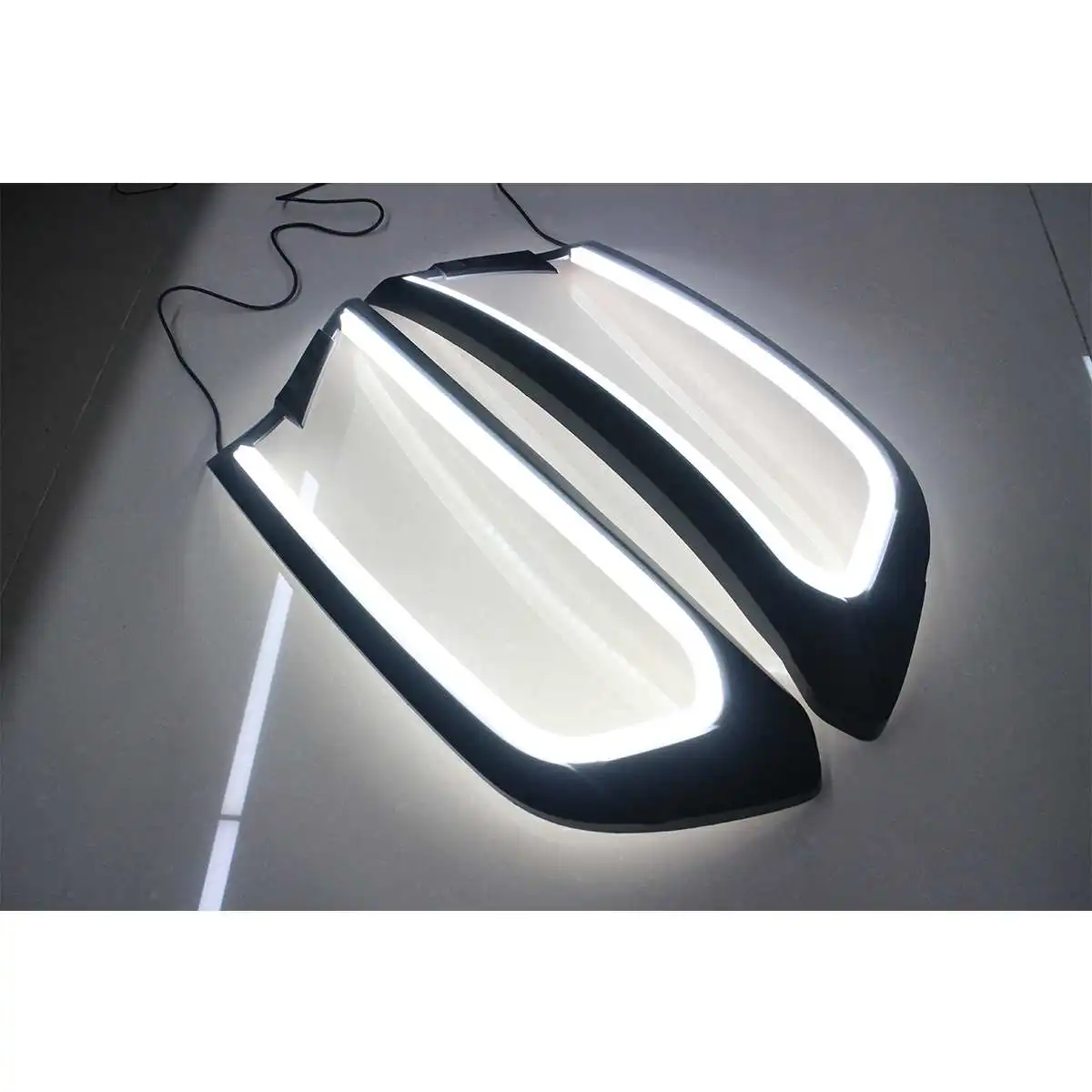  Dynamic DRL Turn Signal White Amber HeadLight LED Cover Trim ABS Lamp Hood For FORD For RANGER T6 W - 4000171371956