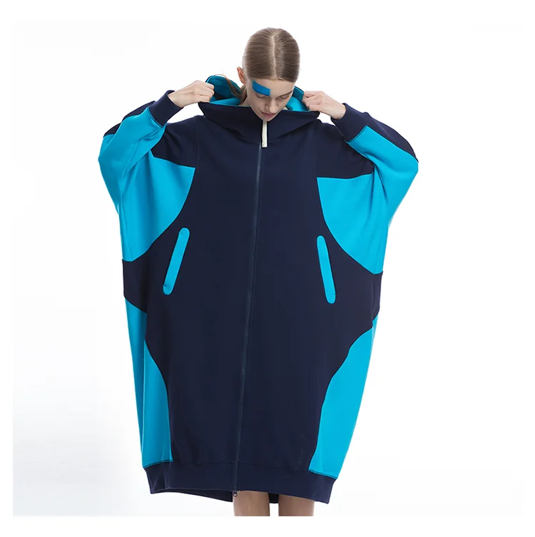 Women Spring Autumn New Casual Ultra Loose Long Hooded Knitted Cotton Sweatshirt Ladies Oversize Hoodies Coat