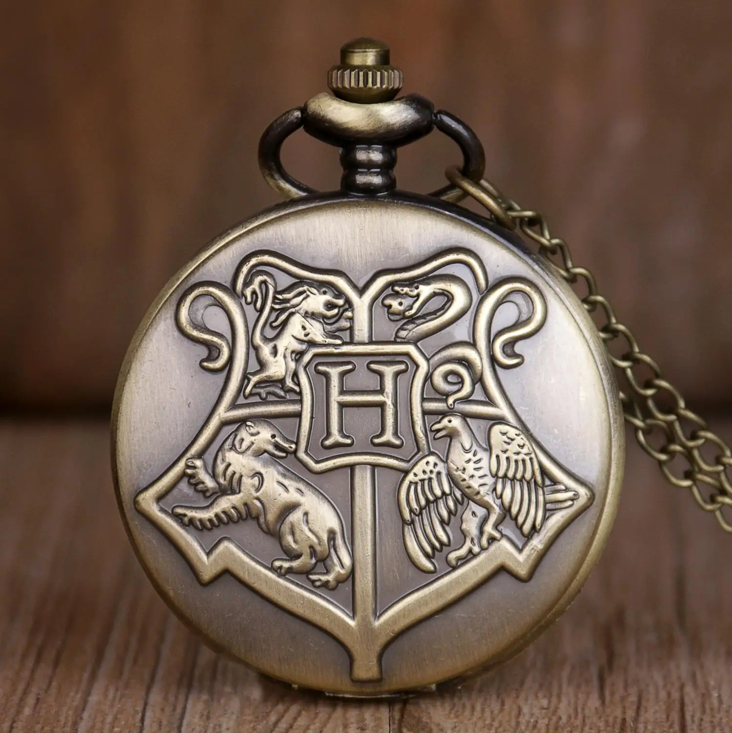 

Antique Vintage Bronze Quartz Pocket Watch Analog Pendant Unisex Watches with Fob Chain Men Gifts