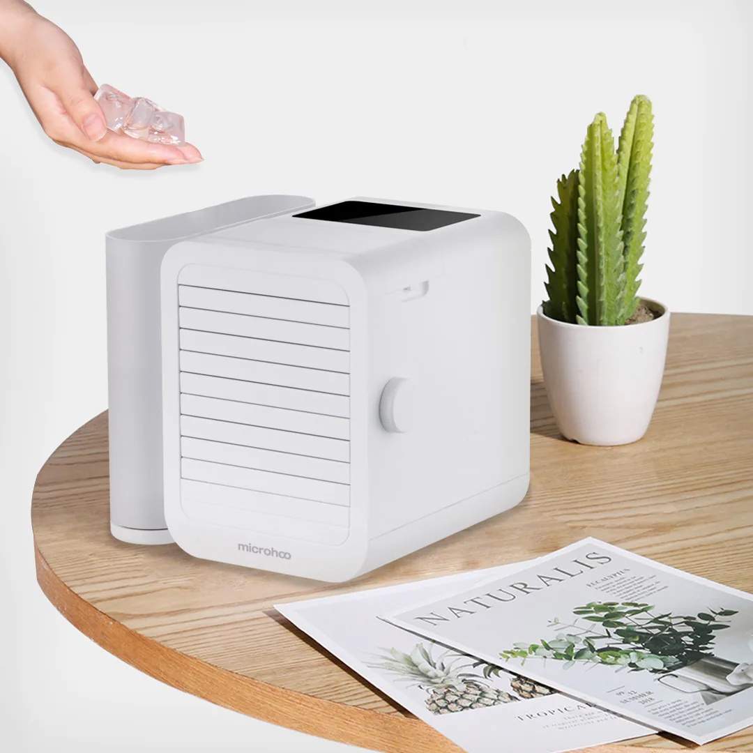 

MICROHOO 6W 1000ml Water Capacity Mini Air Conditioner Touch-Screen 99-speed Adjustment Energy Saving Timing Cooling Fan