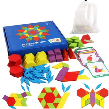 

155pcs 3D Wooden Jigsaw Puzzle Early Childhood Education Geometric Tangram Wooden Game Toy For Children Learning Developing Gift