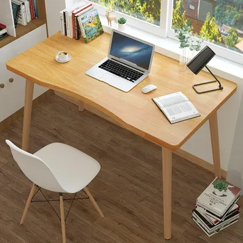 

Solid Wood Computer Laptop Desk Nordic Style Office Desk Computer Table Wooden Standing Desks for Home Office Living Room 70x40