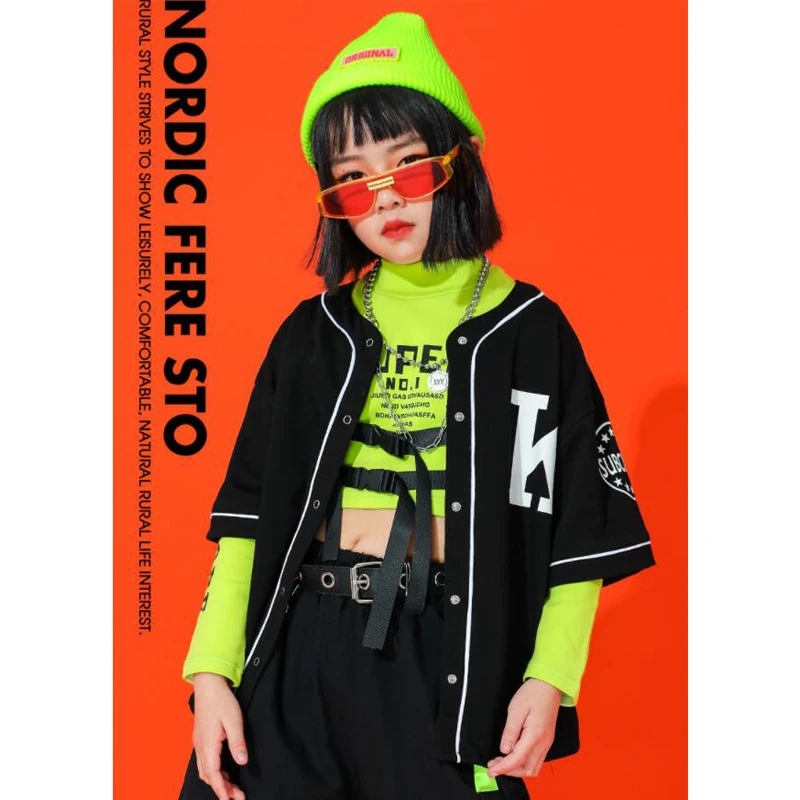 Kids Performance Hip Hop dancing Outfits Crop Tops Street wear Cargo Pants Girls Boys Jazz Dance Wear Costumes Concert Outfits