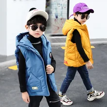 Стеганое хлопковое пальто для мальчиков; жилет; сезон осень-зима; Новинка года; стильная детская одежда; детский жилет; зимний жилет для мальчиков