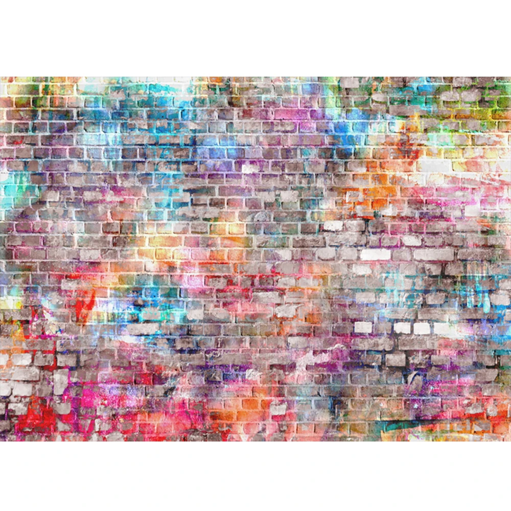 

Colorful Brick Wall Photo Backdrops Photophone Graffiti Portrait Grunge Photography Backgrounds Photo Studio Photocall