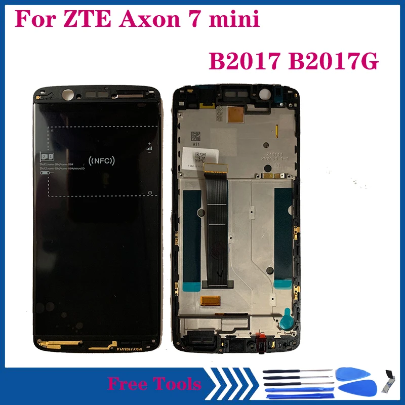 

5.2 Original AMOLED display For ZTE Axon 7 Mini B2017 B2017G LCD display touch screen digitizer OLED repair kit with frame