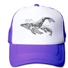 TSDFCMesh бейсбольные кепки унисекс Регулируемый Дальнобойщик стиль шапки Забавный узор КИТ, фиолетовый, один размер
