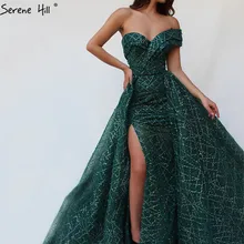 Роскошное Сверкающее вечернее платье, элегантное высококачественное сексуальное платье на одно плечо с высоким разрезом в Саудовской Аравии, торжественное платье Serene hilm DLA60758