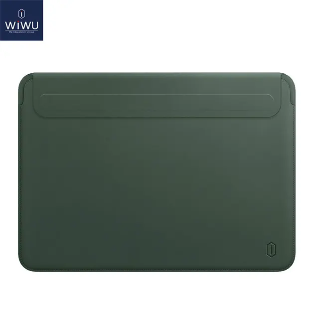 Newest Laptop Sleeve for MacBook Pro 13 Case A2338 Air 13 M1 A2337 PU Leather Laptop Carry Sleeve for MacBook Pro 14 Case A2442 green