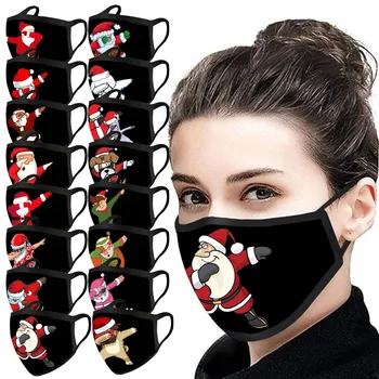 

Mascarillas 1PC Fashionable Adult Christmas Printed Protective Masks Washable Soft Reusable Masks Face mask mascarillas Masker#K