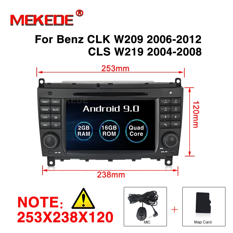PX5 android 9,0 4 Гб+ 64 ГБ Автомобильный мультимедийный плеер навигация gps DVD для Mercedes Benz CLK W209 2006-2012 CLS W219 2004-2008 WiFi - Цвет: 2GB 16GB