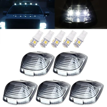 

5PCS Smoke Roof Cab Marker Lights Covers Bulbs for Ford F150 F250 F350 F450 F550