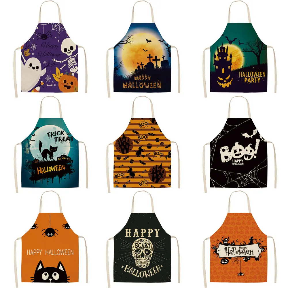 

Silstar Tex Happy Halloween Mens Apron Horror Castle Kitchen Soil Release Aprons For Hairdresser's Accessories