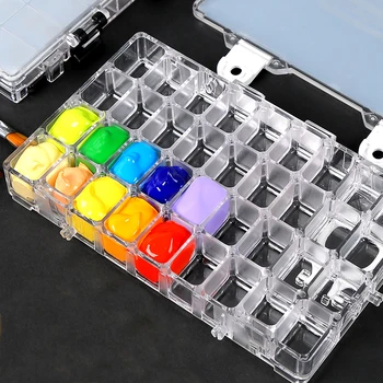 

24 grid Watercolor Paint Packing Box Portable Leak Proof Multi Function Drawing Storage Boxes Calligraphy Paint Storage Box