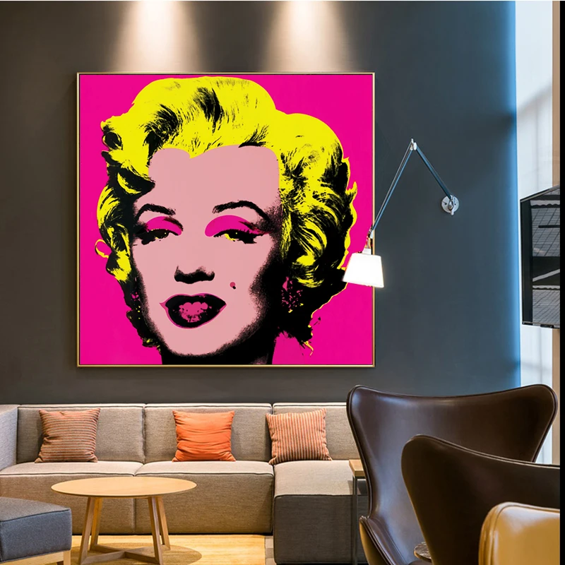 RELIABLI Andy Warhol холст с Мерилин Монро картины поп-арт холст печать плакаты розовый цвет модульные Картины Декоративное искусство