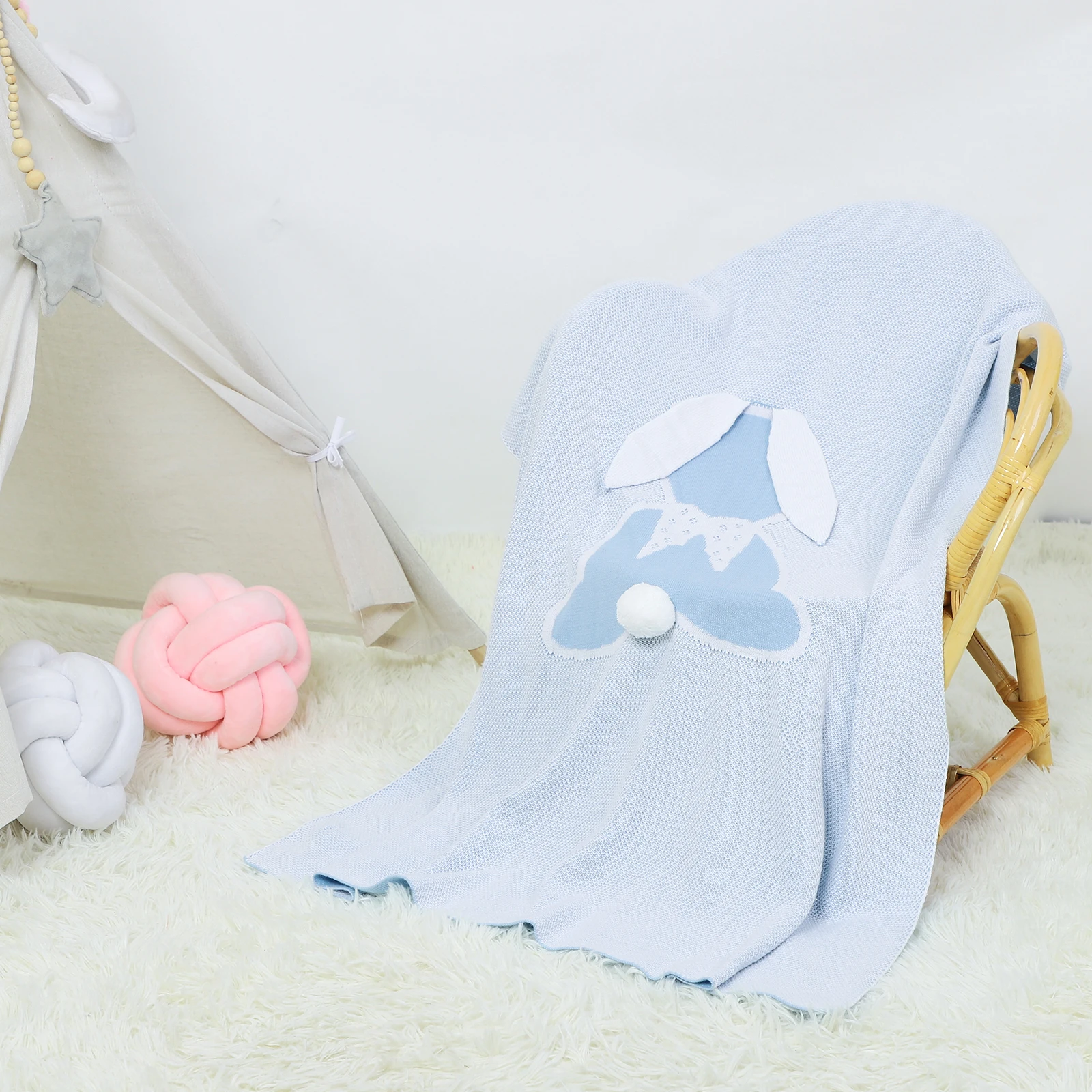 Baby Blankets 100Cotton Knitted Newborn Boys Girls Bebe Sofa Stroller