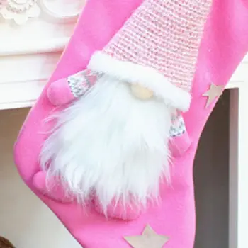 

Christmas Stocking Sock Swedish Gnome Decoration Hanging Fireplace Xmas Tree Bag 67JB